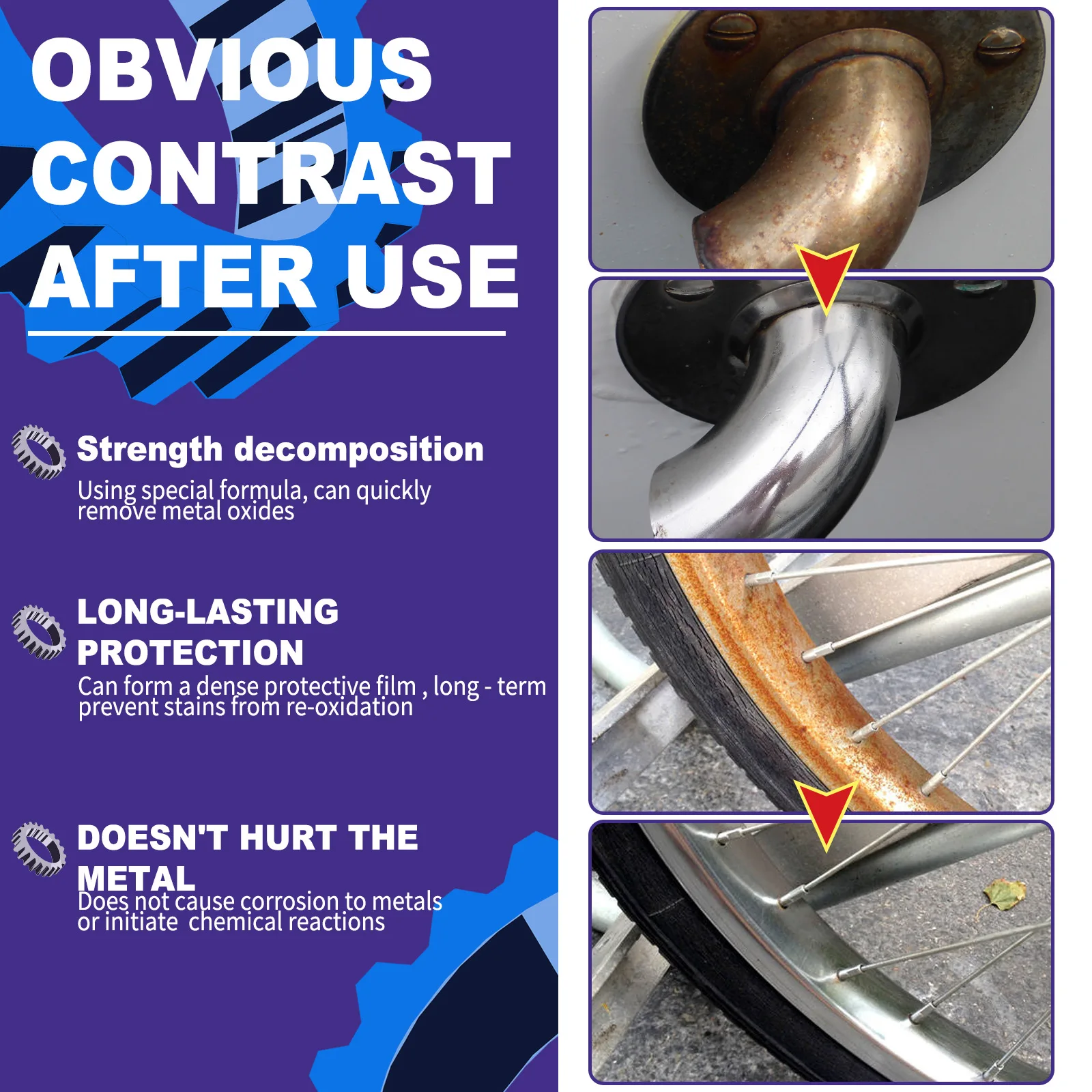Metal rust remover Multi-functional car wheel hub polishing retreader faucet stainless steel rust remover 30ml