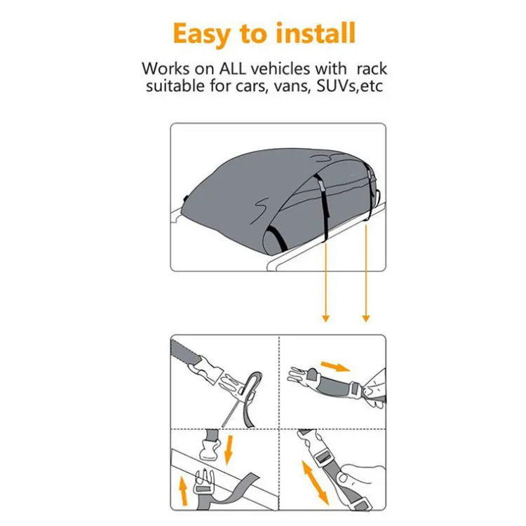 Водонепроницаемая багажная сумка на крышу автомобиля с тяжелыми ремнями и пряжками, багажная сумка на крышу для вешалки на крыше
