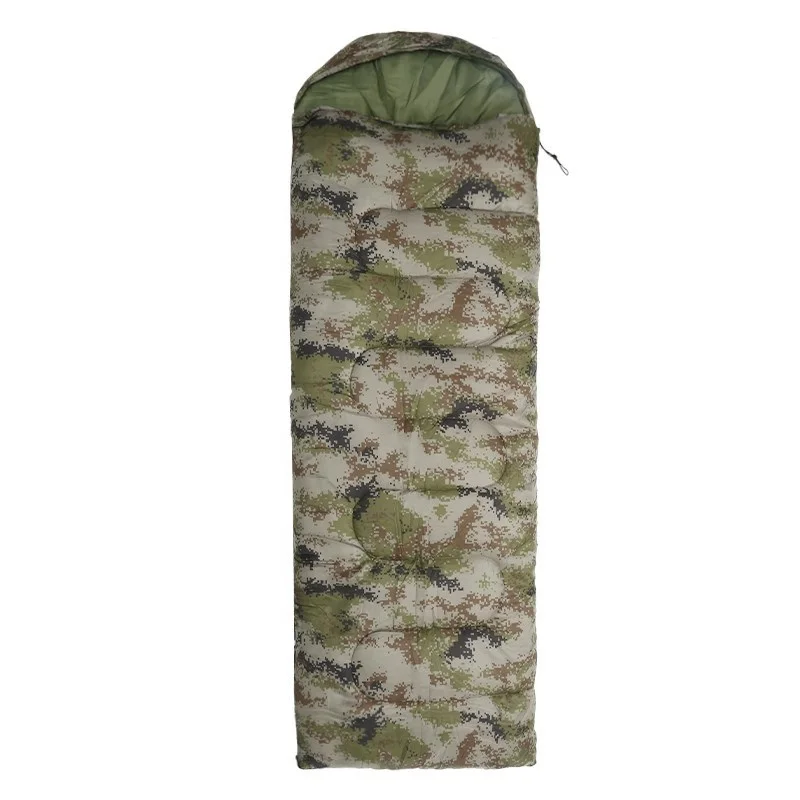 Wholesale Camping Outdoor Winter Warm Waterproof 4 Season Ultralight Envelope Tourist Cotton Portable Camouflage Sleeping Bag