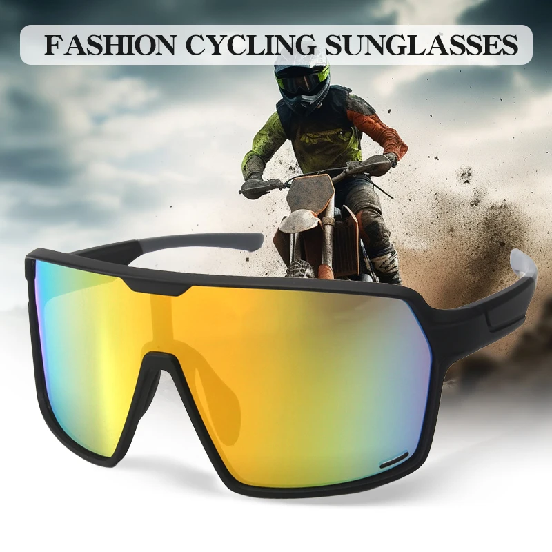 Модные негабаритные спортивные солнцезащитные очки унисекс UV400 ветрозащитные велосипедные солнцезащитные очки Роскошные пляжные солнцезащитные очки