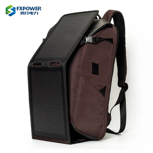 Oem Wholesale Sunpower Portable Waterproof Solar Laptop Backpack 20W Solar Panel Powerbank With Usb Charger