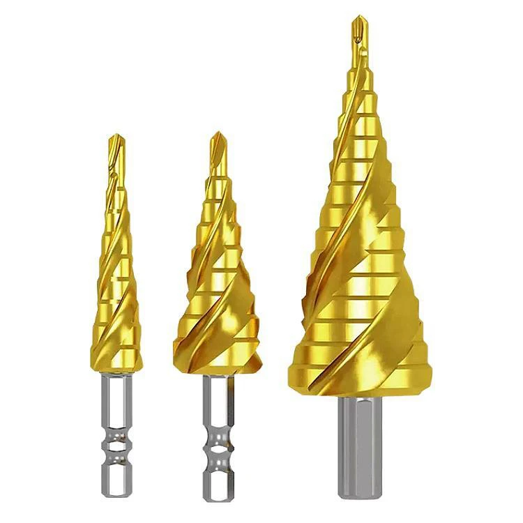 4-32mm HSS step drill bit high speed steel titanium cobalt plating  for drilling metal iron aluminium wood plastic