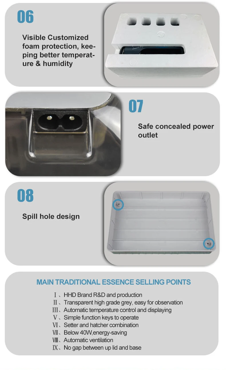 HHD Promotion Transparent Egg Incubator 12 Reptile Egg Incubator Hatching Machine In Germany