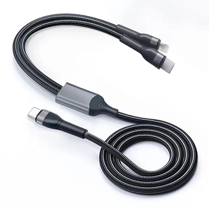 60W USB C to C C to L PD  2 in 1 Charging Cable