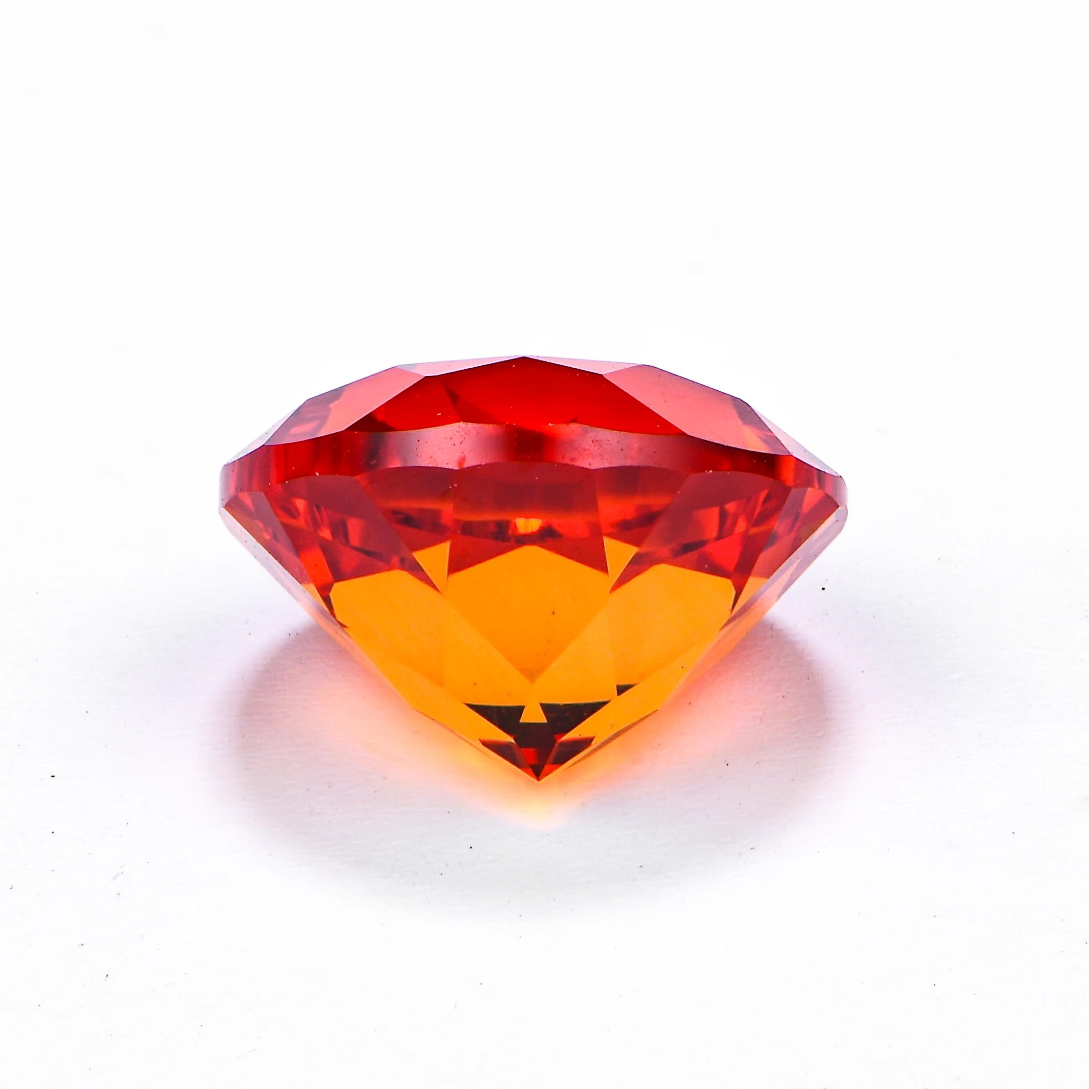 created orange sapphire #55  Round brilliant cut synthetic corundum