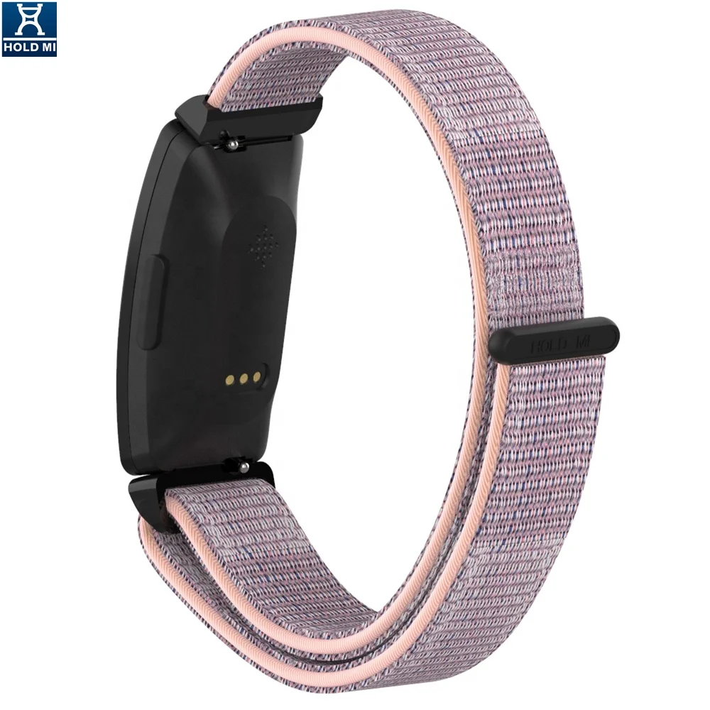 HOLDMI fashion style 70511 series Pink sand color nylon smart watch strap for fitbit inspire