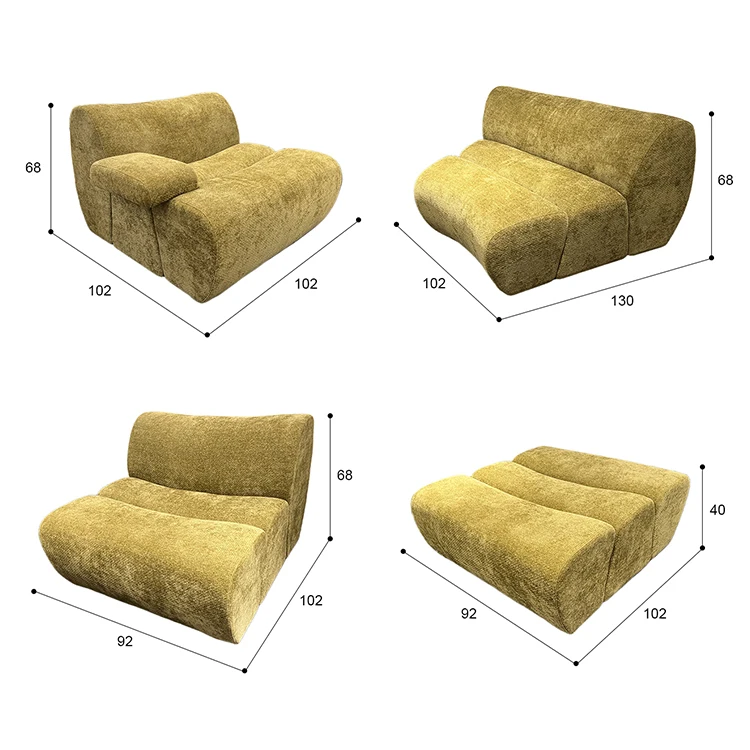 Foshan factory wholesale customized hotel lobby villa living room event club restaurant commercial modular sectional corner sofa