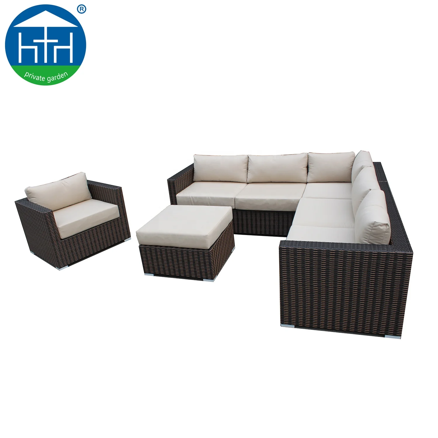 All weather rattan sofa set outdoor furniture leisure sectional corner wicker comfortable garden sofas