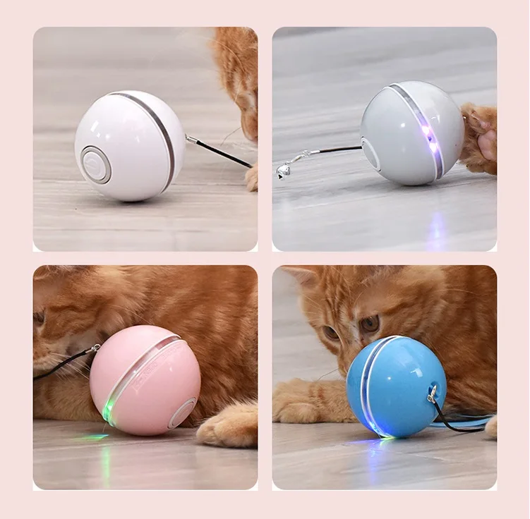 LED Magic Automatic Rolling Interactive Wicked Ball Chew robotic cat toy Roller Activation Electronic Pet Cat Smart toys