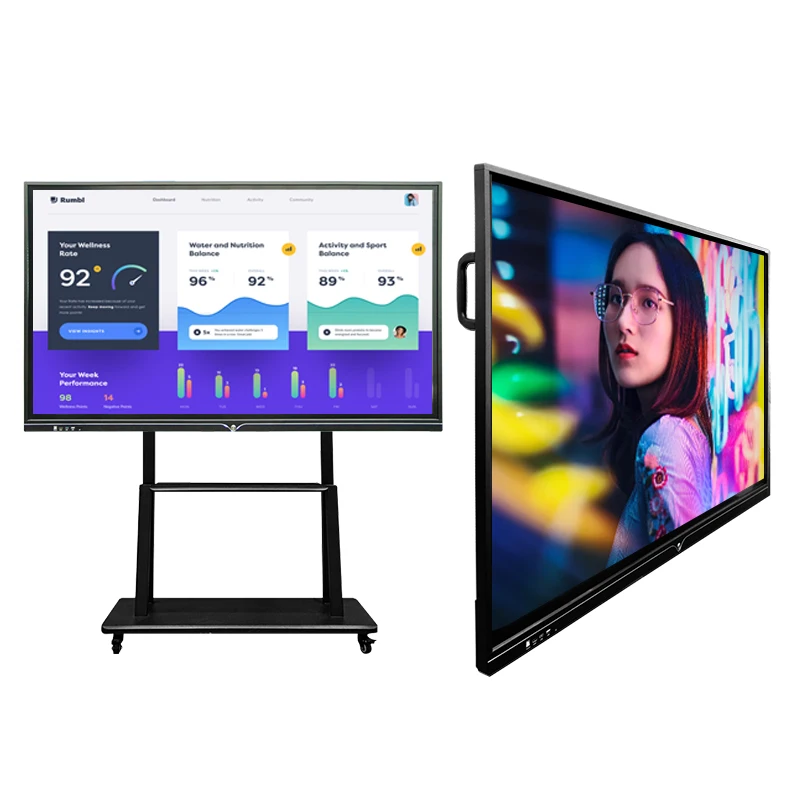 IFP Touch Screen Smart Board 4K 98 Inch 105 Inch 110 Inch LED Black IR Touch Indoor Metal Case + Toughened Glass 65 Inch 80kg