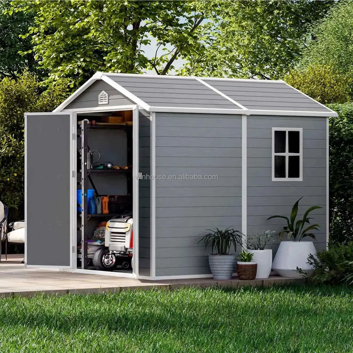 Quick Build Big Plastic Shed 8x12 for Garden With CE Reach BSCI Certificate