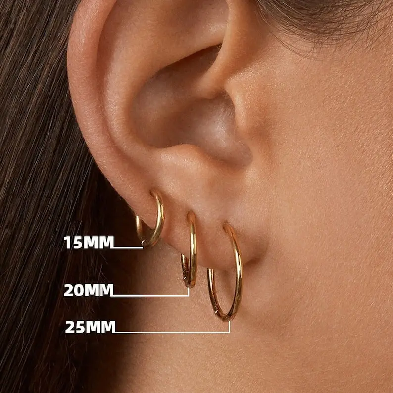 Summer Minimalism Best Friend Gift Set Earrings Gold-plated Hoop Stainless Steel Earrings set
