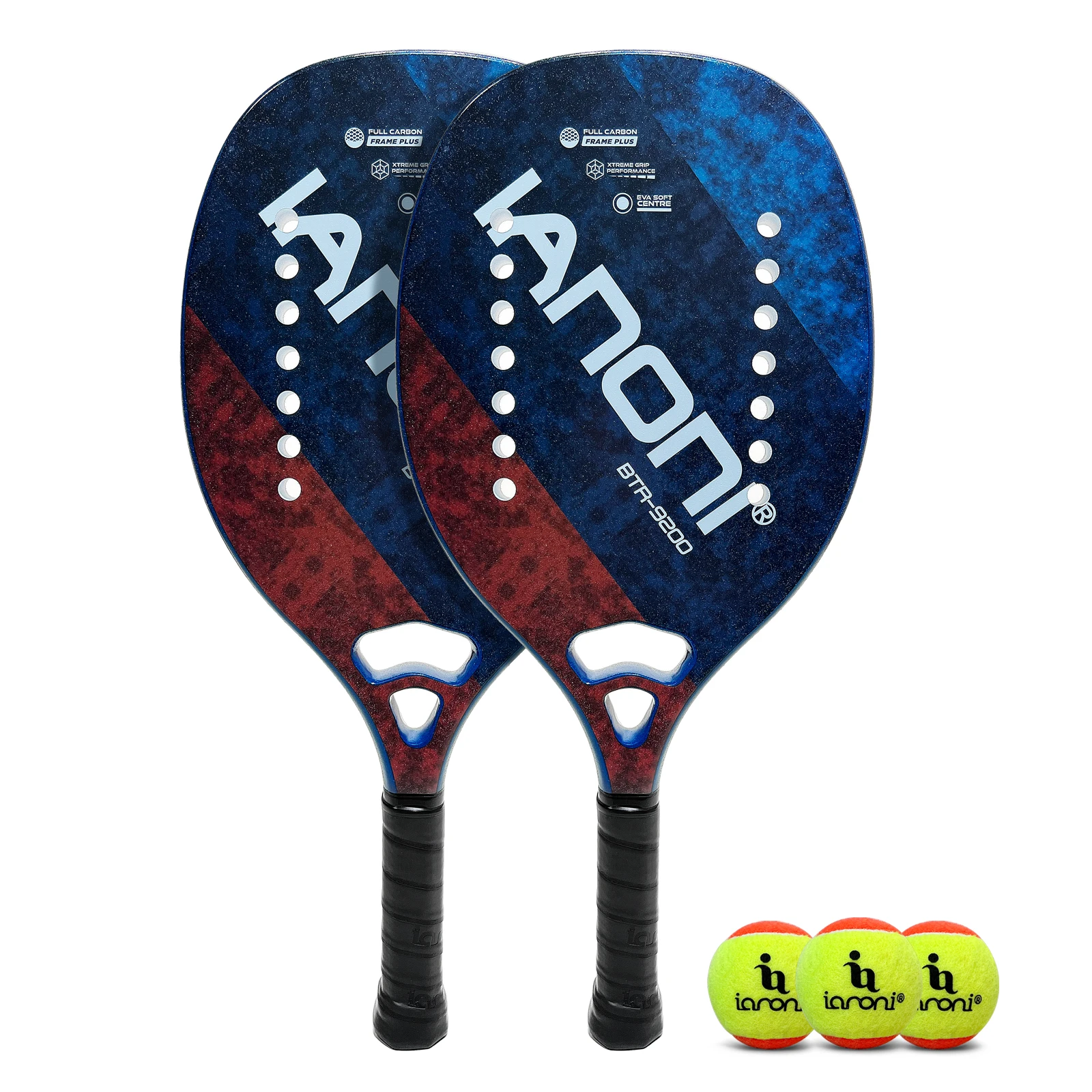 Tennis Beach Raquetes Set Carbon Fiber Face EVA Core Tenis Beach Racquet