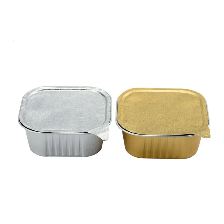 square yogurt cup pudding muffin cake cheese snack lunch supper dinner picnic tiny aluminum container foil food tray with lids