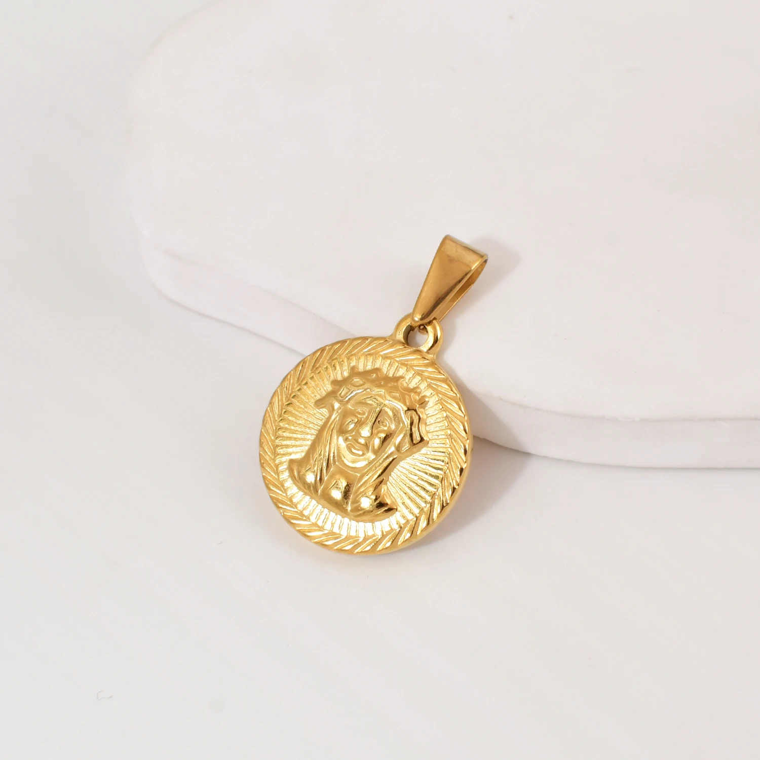 Tarnish Free Prayer Hand Jesus Snake Compass Anchor Pendant Christian Jewelry Stainless Steel Gold Charms for Jewelry Making
