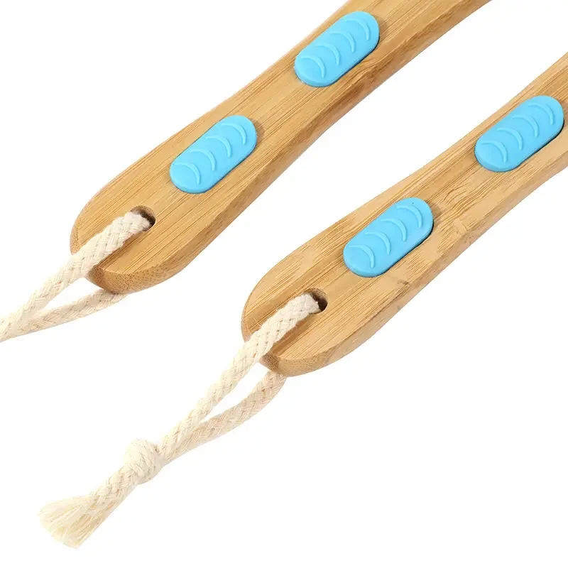 Wholesale LiYa High Quality Custom Long Wooden Handle Soft Brush Head for Wet Bath Dry Body Brushing