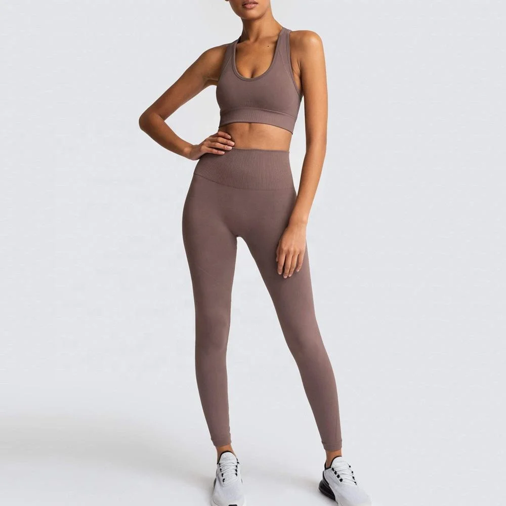 Wholesale Gym Wear Sports Bra And Seamless Fitness Leggings Sets Yoga Workout Activewear Sets For Women