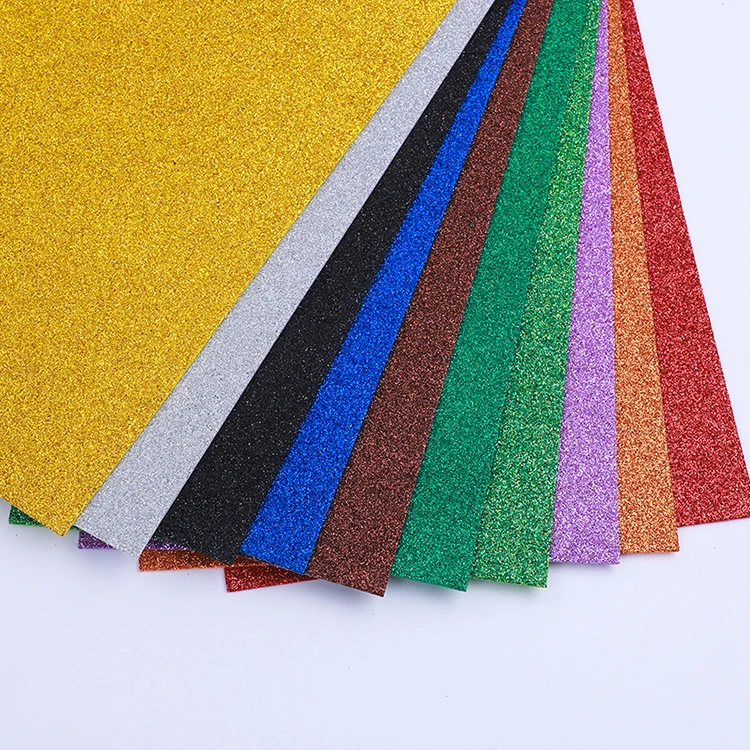 Glitter Foam Paper Sheets Handicraft Rubber Colorful EVA Paper Craft Recycled Waterproof Screen Printing DIY Children A4 Size
