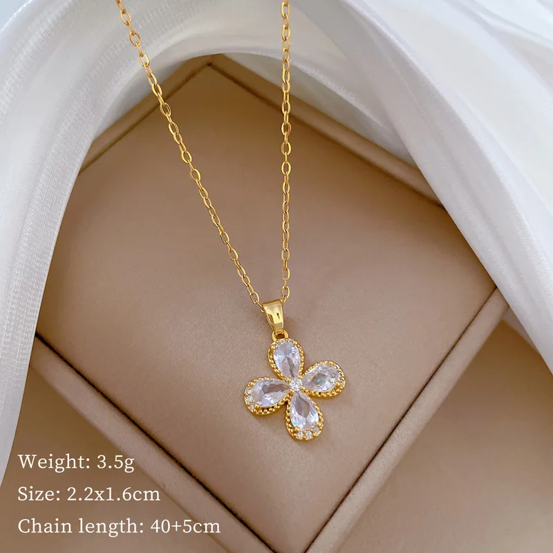 Zircons stainless steel necklaces fashion jewelry silver fashion jewelry pendent necklace for women fashion jewelry necklaces