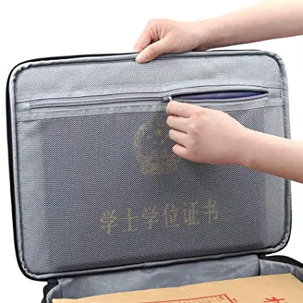 Waterproof Oxford Document Bag A4 Size document Holder Zipper Closure Portable Filing Pouch File Pocket Organizer