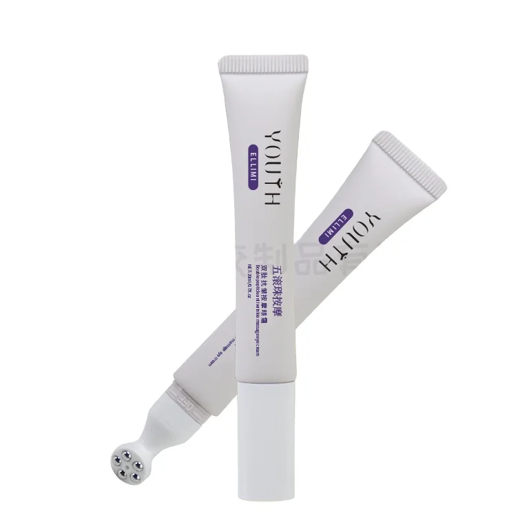 19mm Slanted Five-Roller Massage Head Tube for Eye Creams Serums Soft Tube Aluminum-Plastic High Gloss Packaging