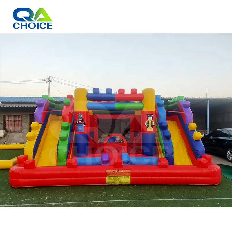 New Design Commercial Fun Bounce House Dual Lane Bouncer Inflatable Castle For Kids Party Jumping Slide Pool