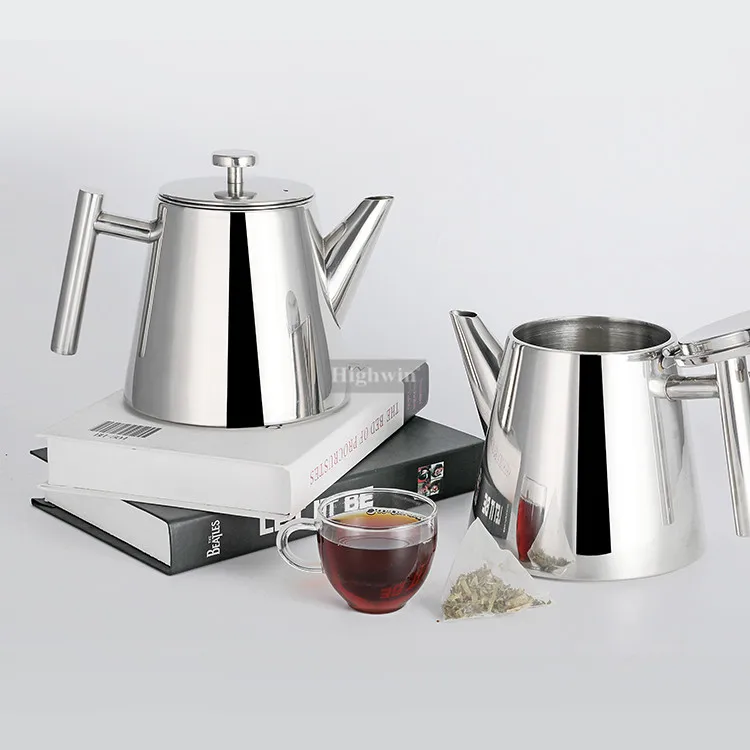 HIGHWIN 350ml 600ml 1200ml Stainless Steel Kettle Teapot With Strainer Inside