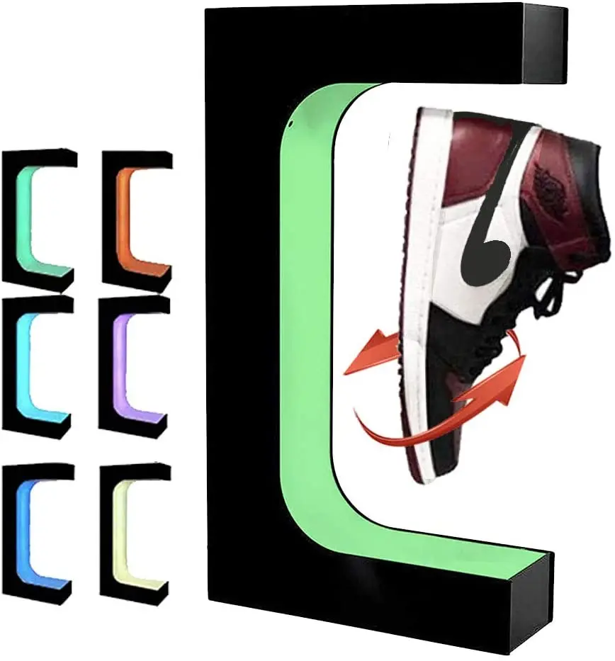 OEM 16 Colors remote Levitating Shoe Display Stand With Adjustable Weight Knob  Floating sneaker rack shoe shelf holder