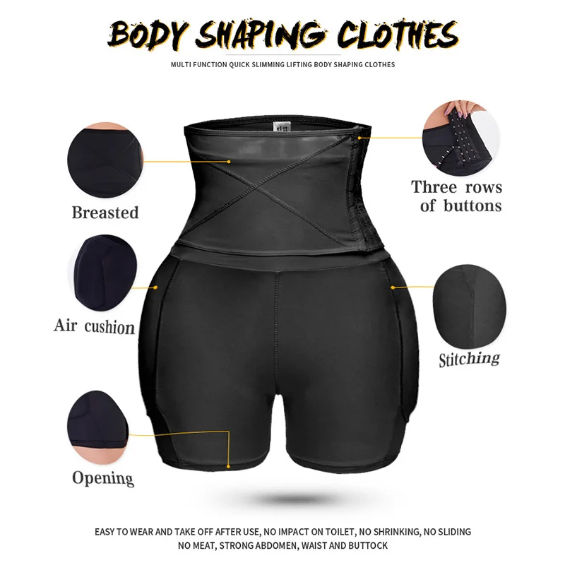 Sexy Big Ass Hip Enhancer Padded Butt Lifter Body Shaper with Hooks High Waist Trainer Slimming Tummy Control Panties