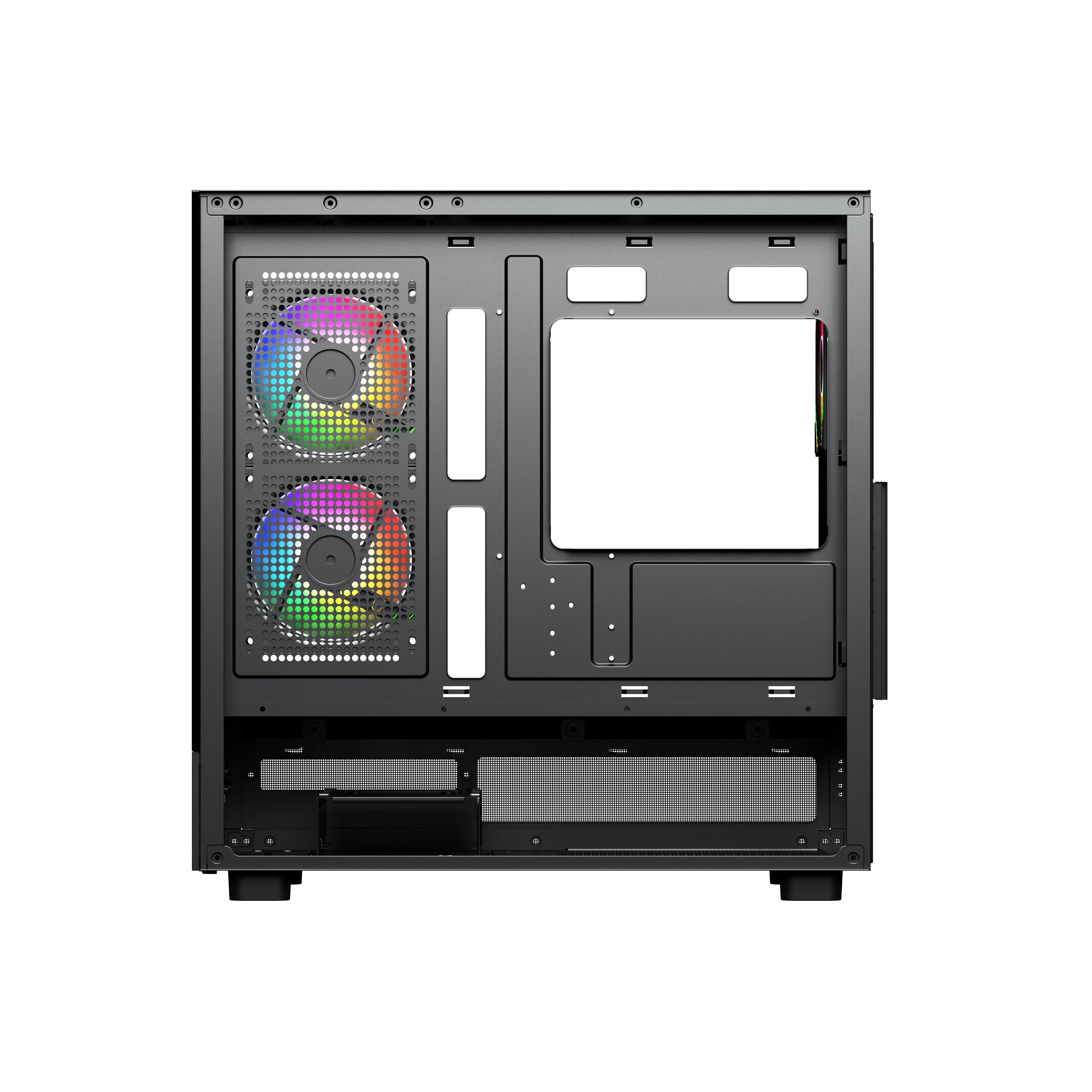 New Fashion 270 full view Transparent  Tempered Glass  Front Panel Desktop  E Atx Gaming Computer Case Black PC case