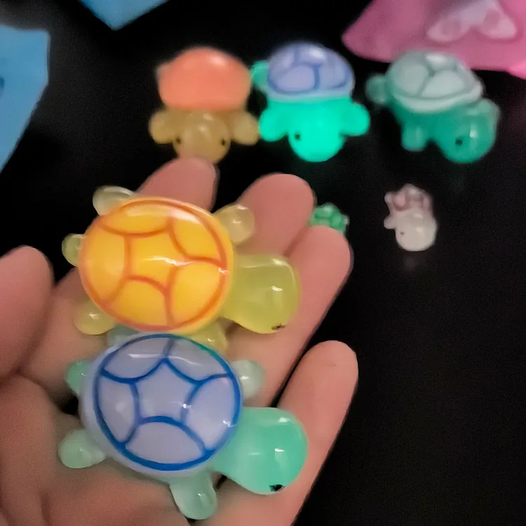 mang dai little turtle multi colour micro animals 3d charm glowing doll figurines luminous resin lucky bag blind surprise toys
