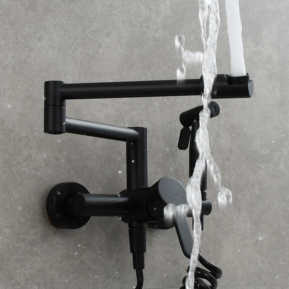 Lead-free American Classic Style Wall Mounted Pot Filler Folding Restaurant Kitchen Pot Filler Faucet Mixer Taps
