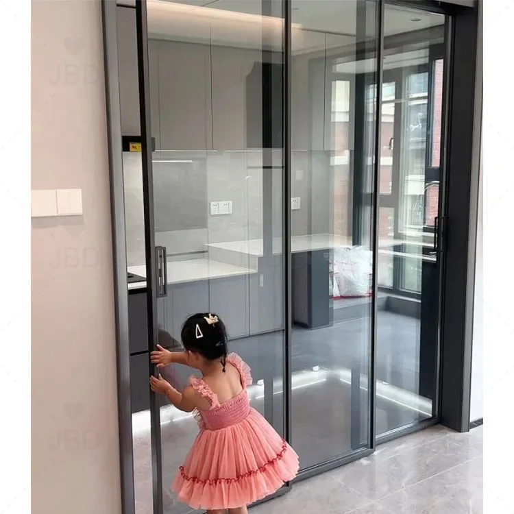 Internal Thin Triple Door Screen Patio Doors with Low-e Sliding Glass Aluminum Alloy Sound Insulation Modern Made in Guangdong