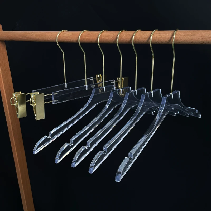 2024 Popular Clear Plastic Garment Organizer Through Benzene Saving Empty Acrylic Hanger