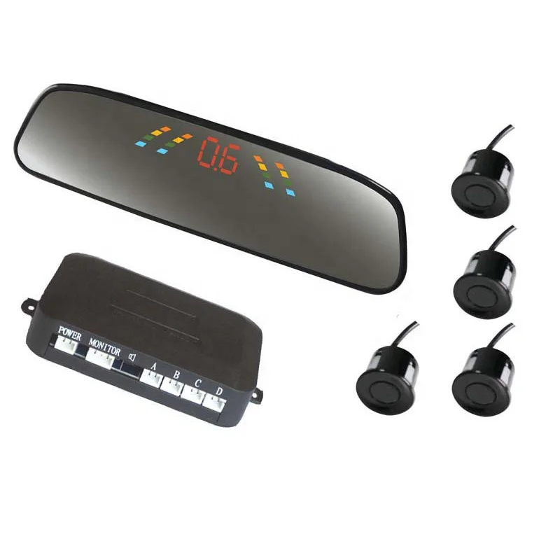 Car Wireless Connection Parking Sensor System Parktronic Car Rearview Mirror LCD Display Reversing Radar Buzzer Alert Colours