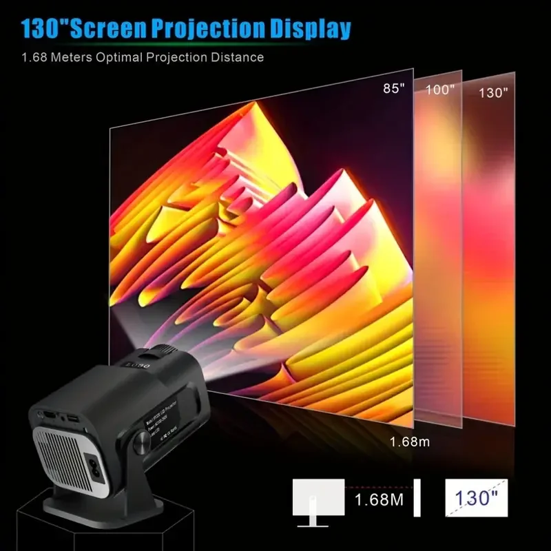 Portable Best hy320 Mini Full HD Video Home Smart hy320 Mini LCD Projector 720p Android 12 hy 320 Wifi6 BT5.0 Outdoor Gaming TV