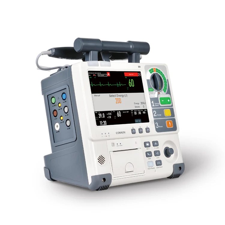 Good Quality Hospital Portable Human Cardiac AED defibrillator with Portable Cart