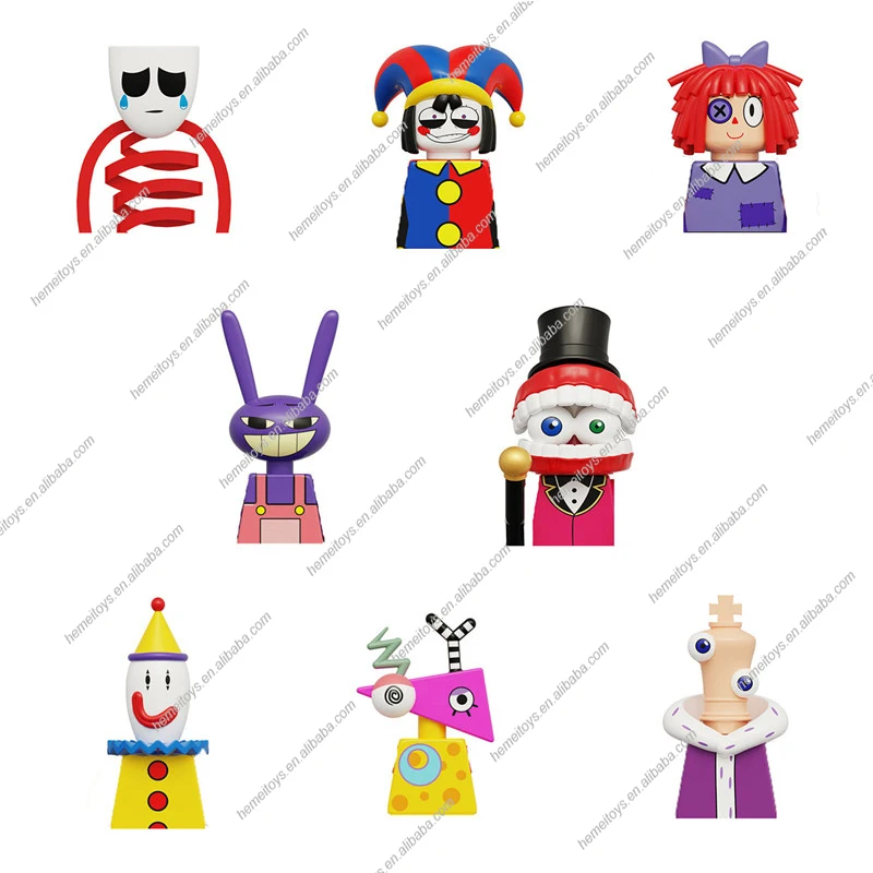 KDL827 The Amazing Digital Circus Plastic Mini Cartoon Action Figures Building Blocks Sets Model Toys for Kids