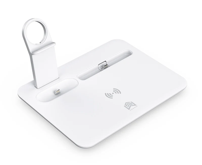 Лидер продаж 4 в 1 Qc3.0 Iphone Android Phone беспроводная гарнитура Airpods умные часы Iwatch Беспроводное зарядное устройство Беспроводная зарядка