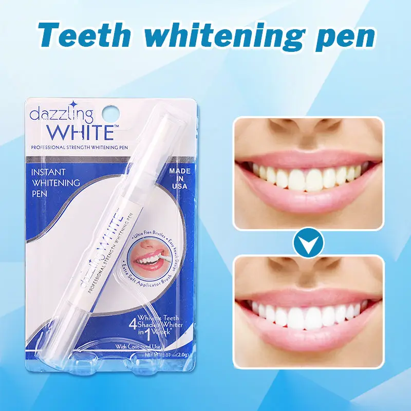 Teeth Whitening Essence Pen Whiten Tooth Pen Brighten Teeth Whitening Gel Pen 2ML Home Use Fast Remove Yellow Stains For Adult