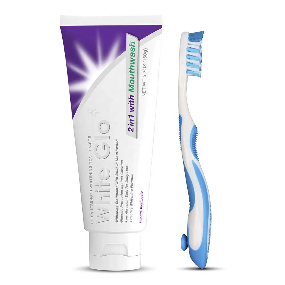 White Glo 2 in 1 Whitening Toothpaste with Mouthwash 150G