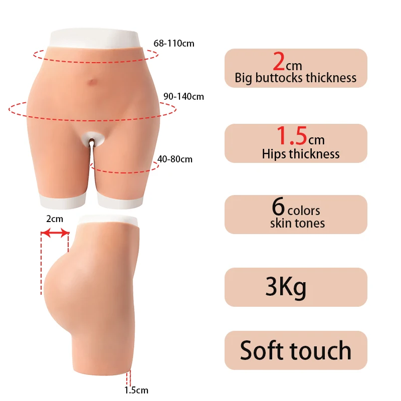 Artificial High Waist Sexy Fake Big Silicone Butt and Hips Shapewear Realistic Buttocks Enhancement Padded Panties for Woman