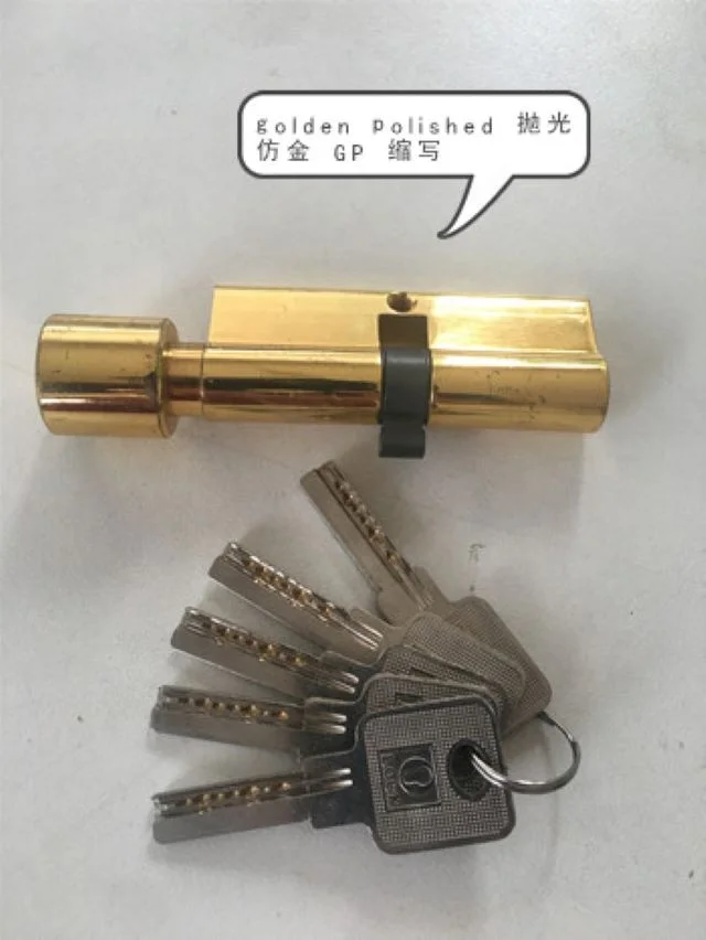 High qulityf Door lock single open cylinder 3 computer brass key with button (knob )