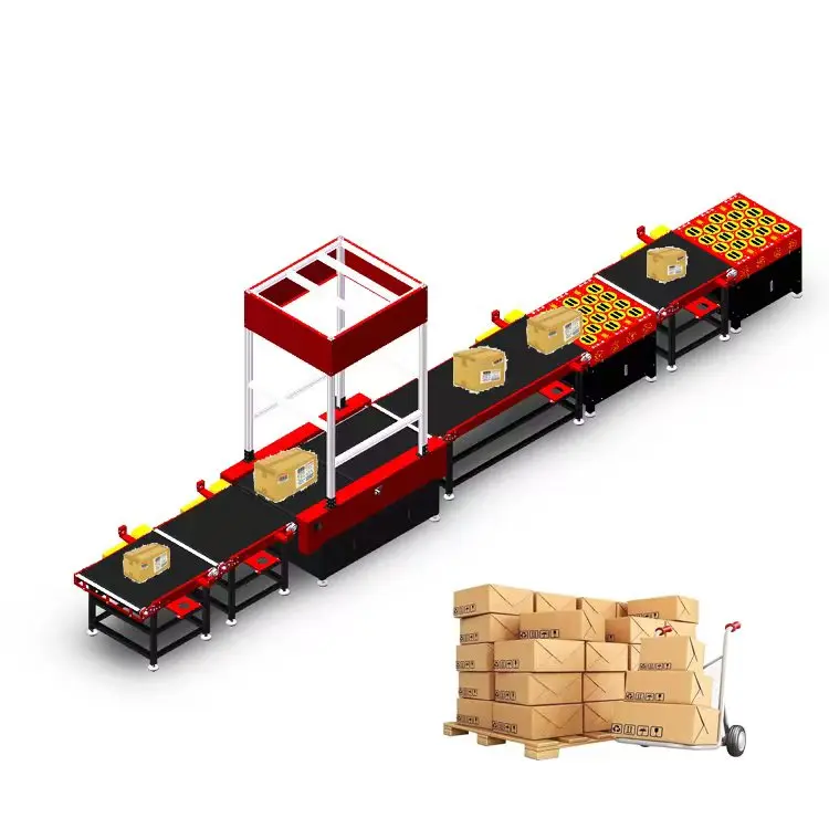 Sorting Belt Conveyor Machine Conveyor Scanning Static Dimensioner Weighing Cubing System