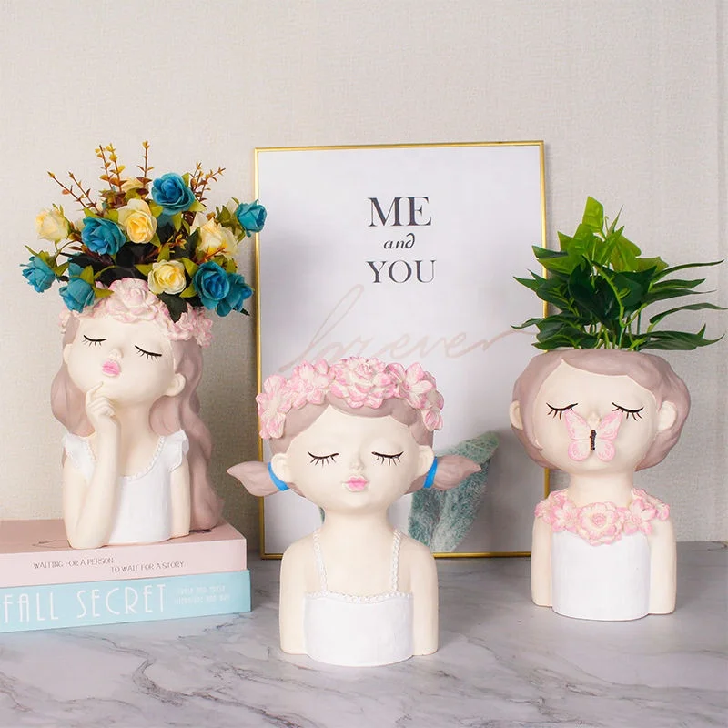 Artistry Nordic Wind Lovely Fairy Flowerpot & Creative Planters home and Garden decoration resin pot bonsai