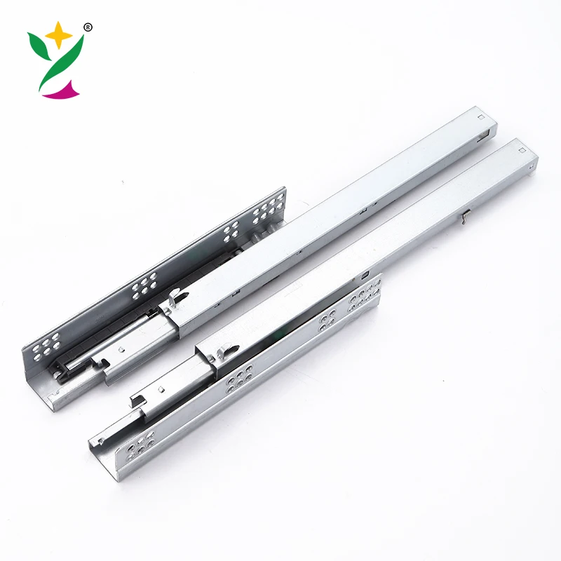 YUXING 3 fold channel push to open hidden telescopic rails soft close undermount concealed drawer slide
