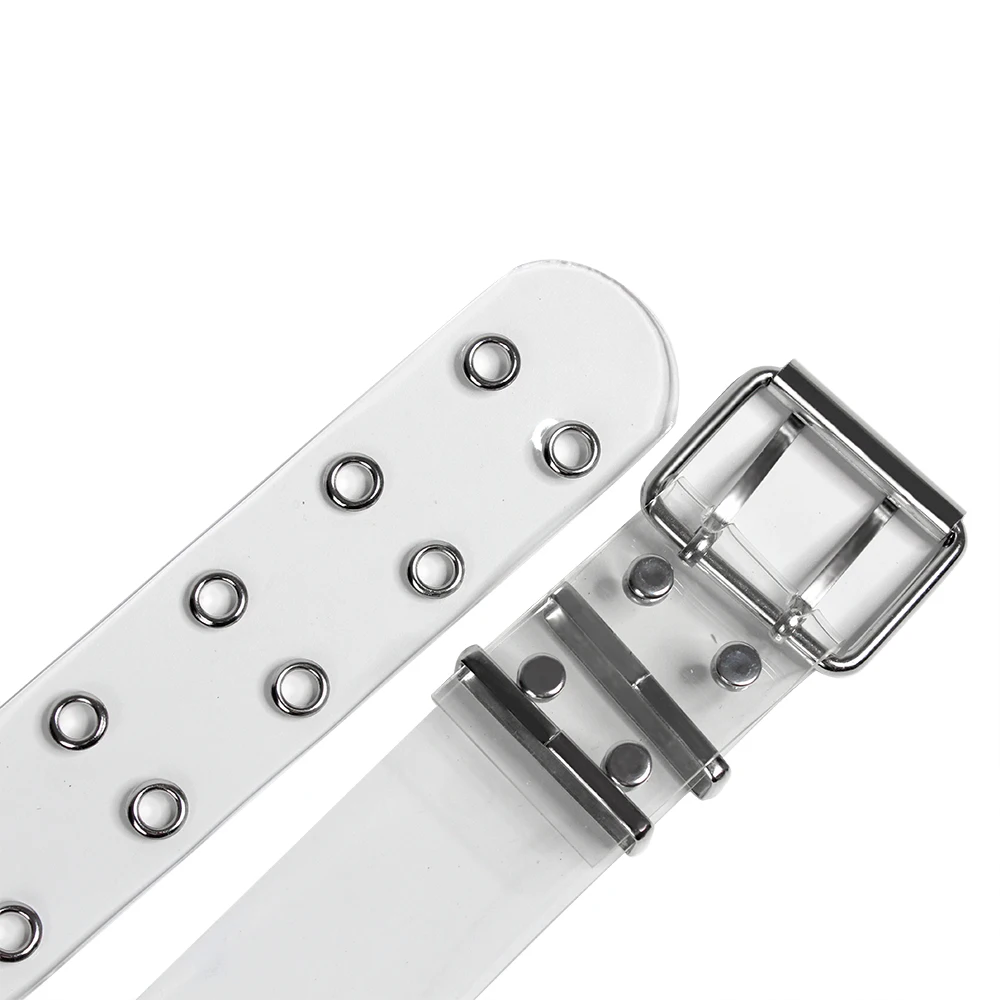 BSCI certificate Factory Selling No Hole Circular Buckle Fashion PVC Smooth Wide Lady Belt