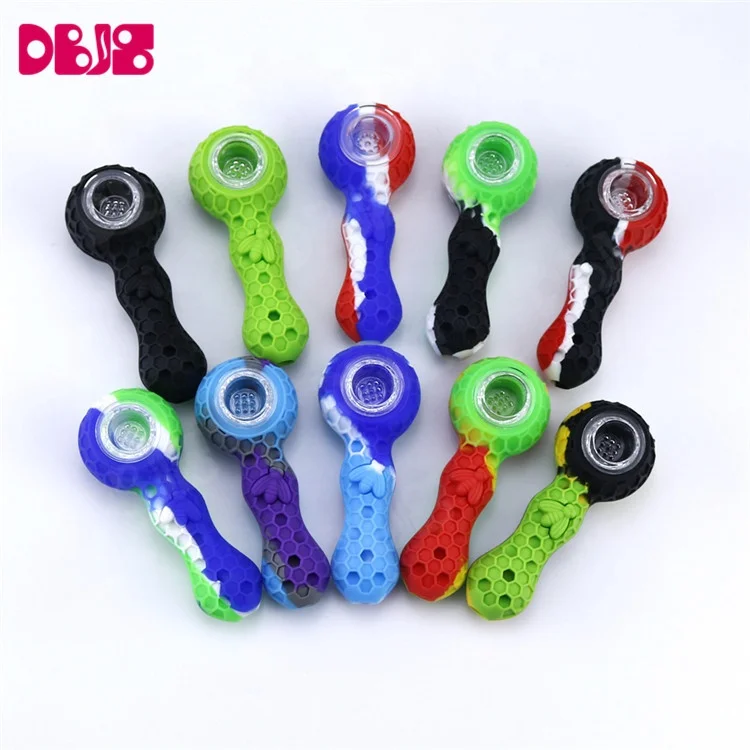 Modern Silicone Smoke weed honeybee travel hand tobacco smoking pipes