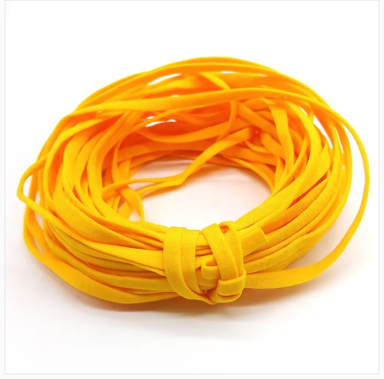 OEM/ODM ffp3 elastic cord earloop black flat 5mm for surgical face mask 3mm seersucker mask elastic round earloop for facemask