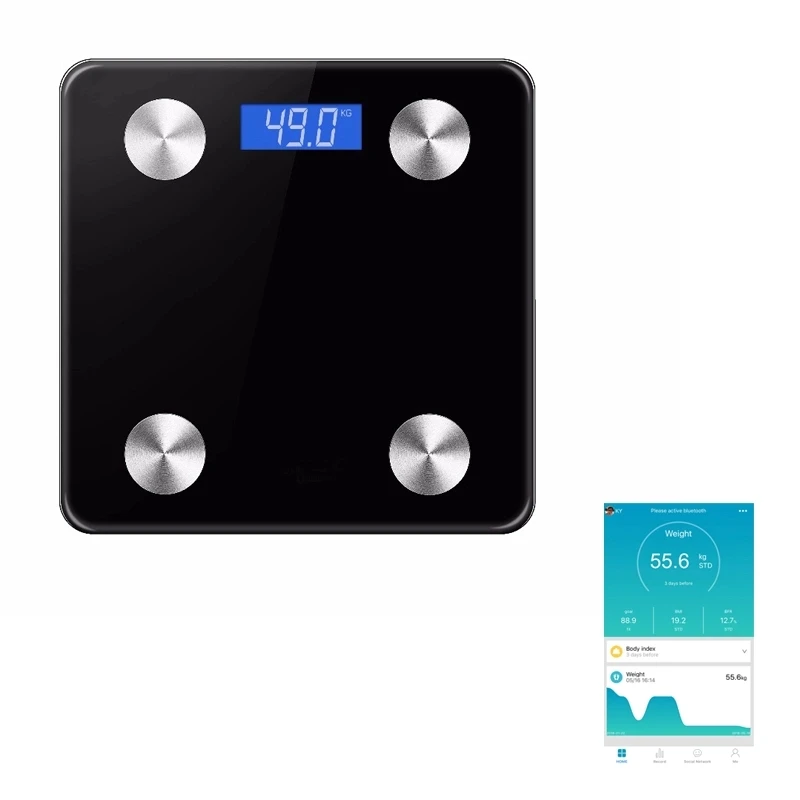 BSCI 180Kg 396Lb Fitness Smart phone Connected Digital Body Fat analysis scale cheap price